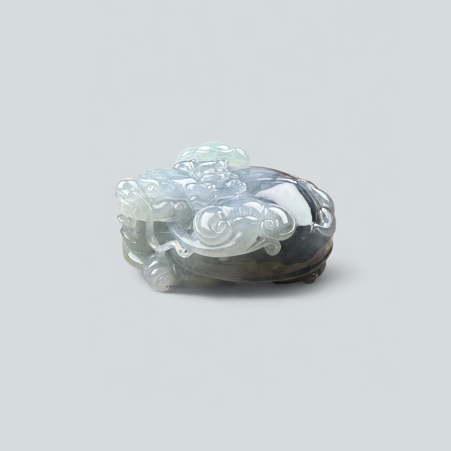 天然緬甸翡翠-烏雞龍龜擺件