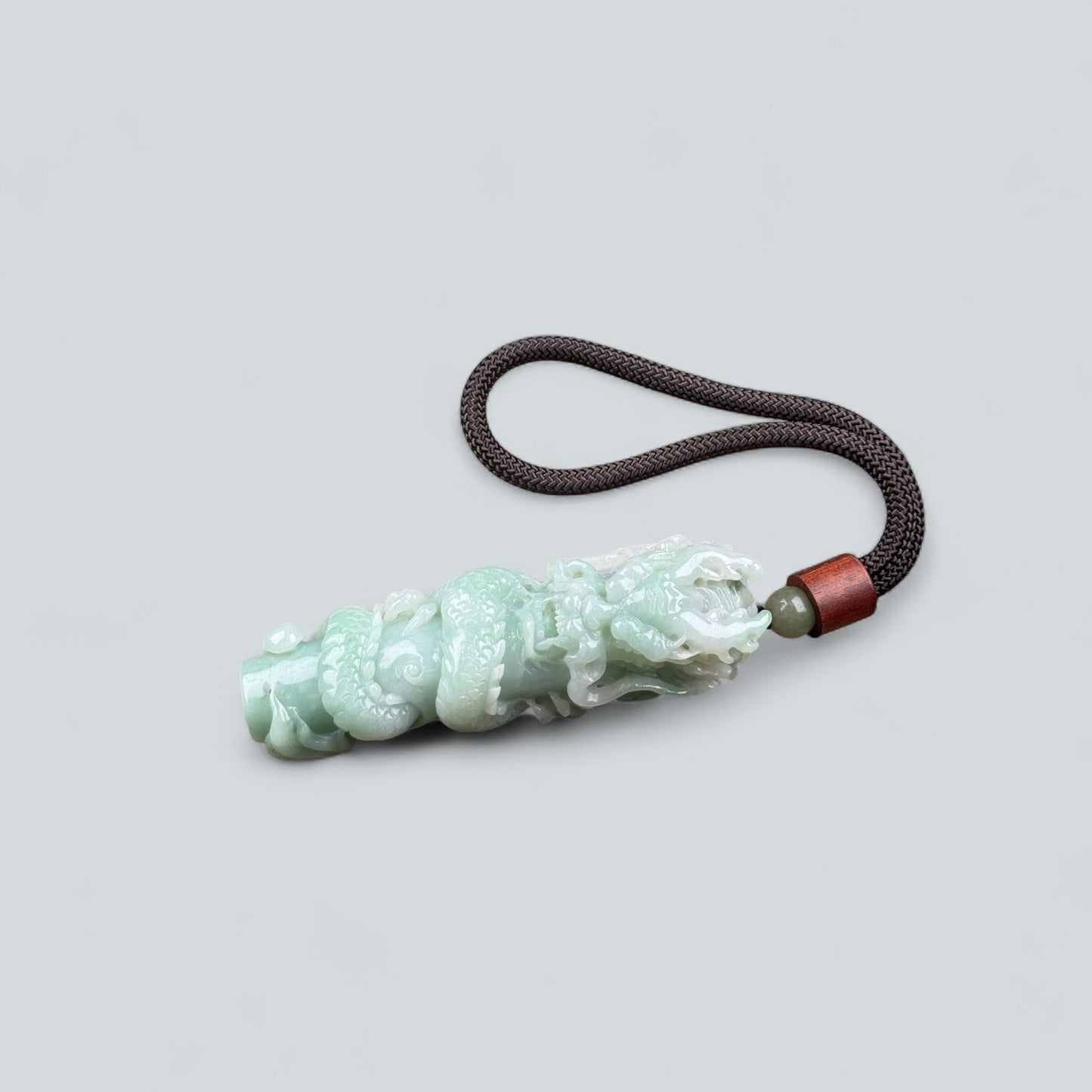 天然緬甸翡翠-龍擺件