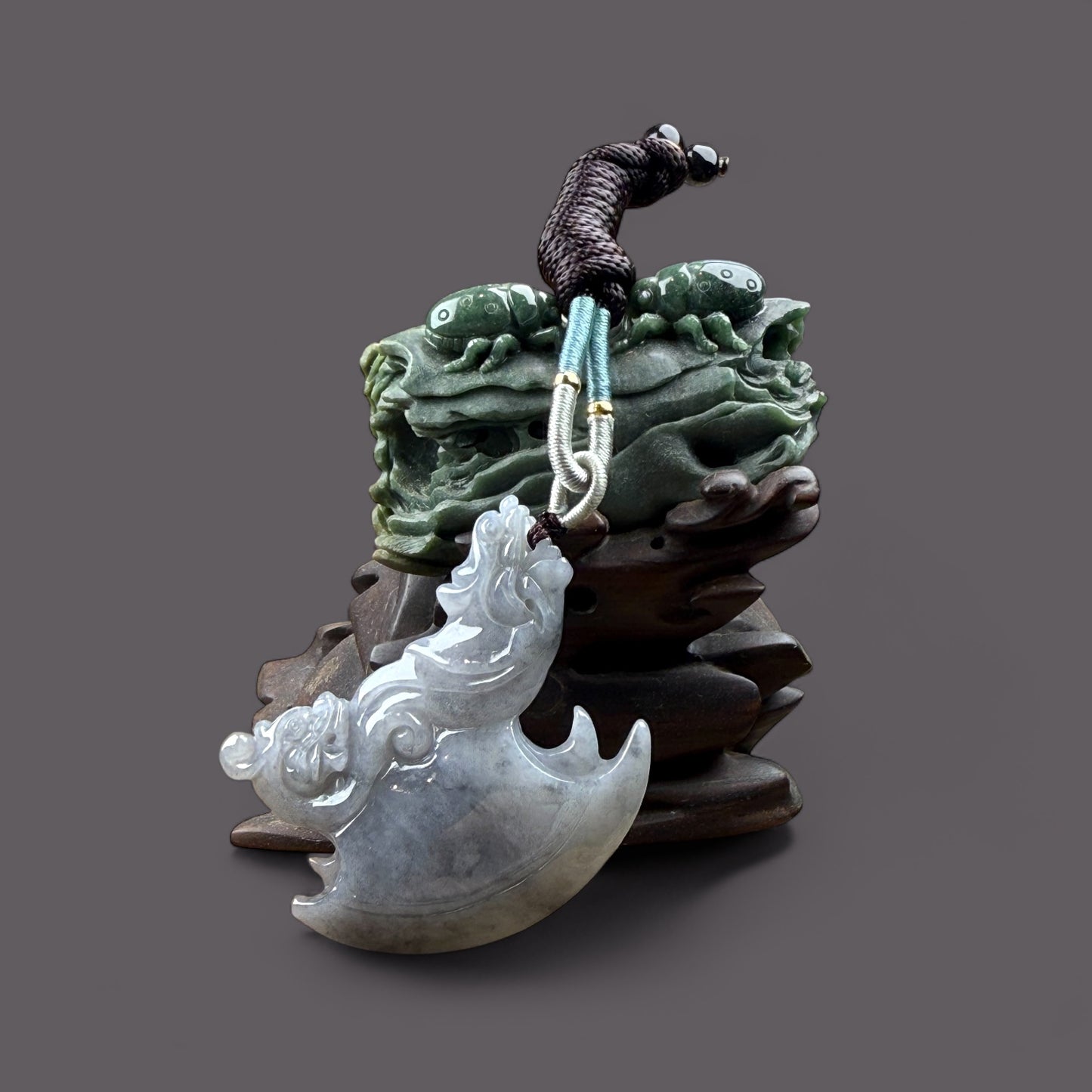 天然緬甸翡翠烏雞斧頭吊墜