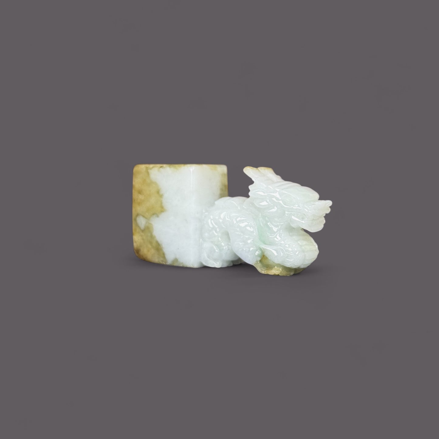 天然緬甸翡翠-龍印章