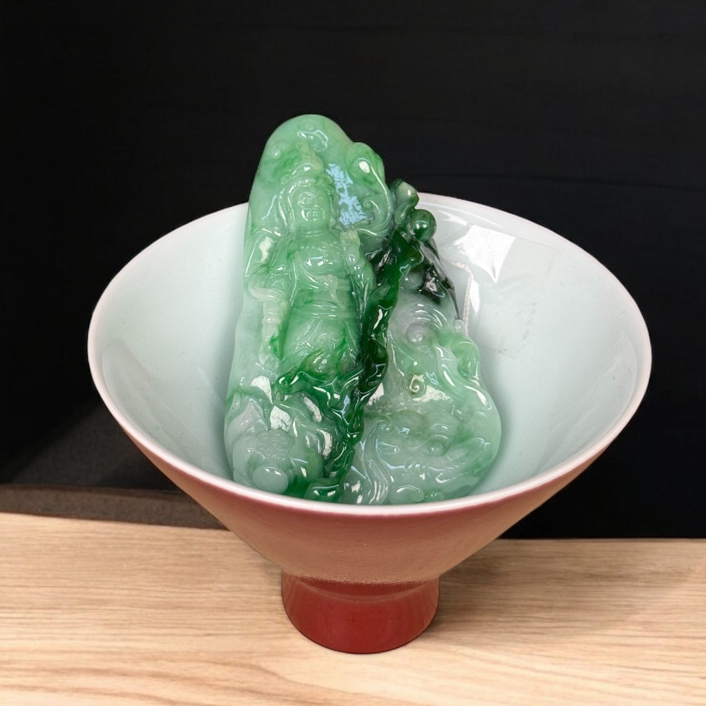 天然緬甸翡翠觀音掛件