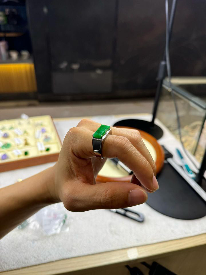 Natural Type A Burmese Jadeite Ring