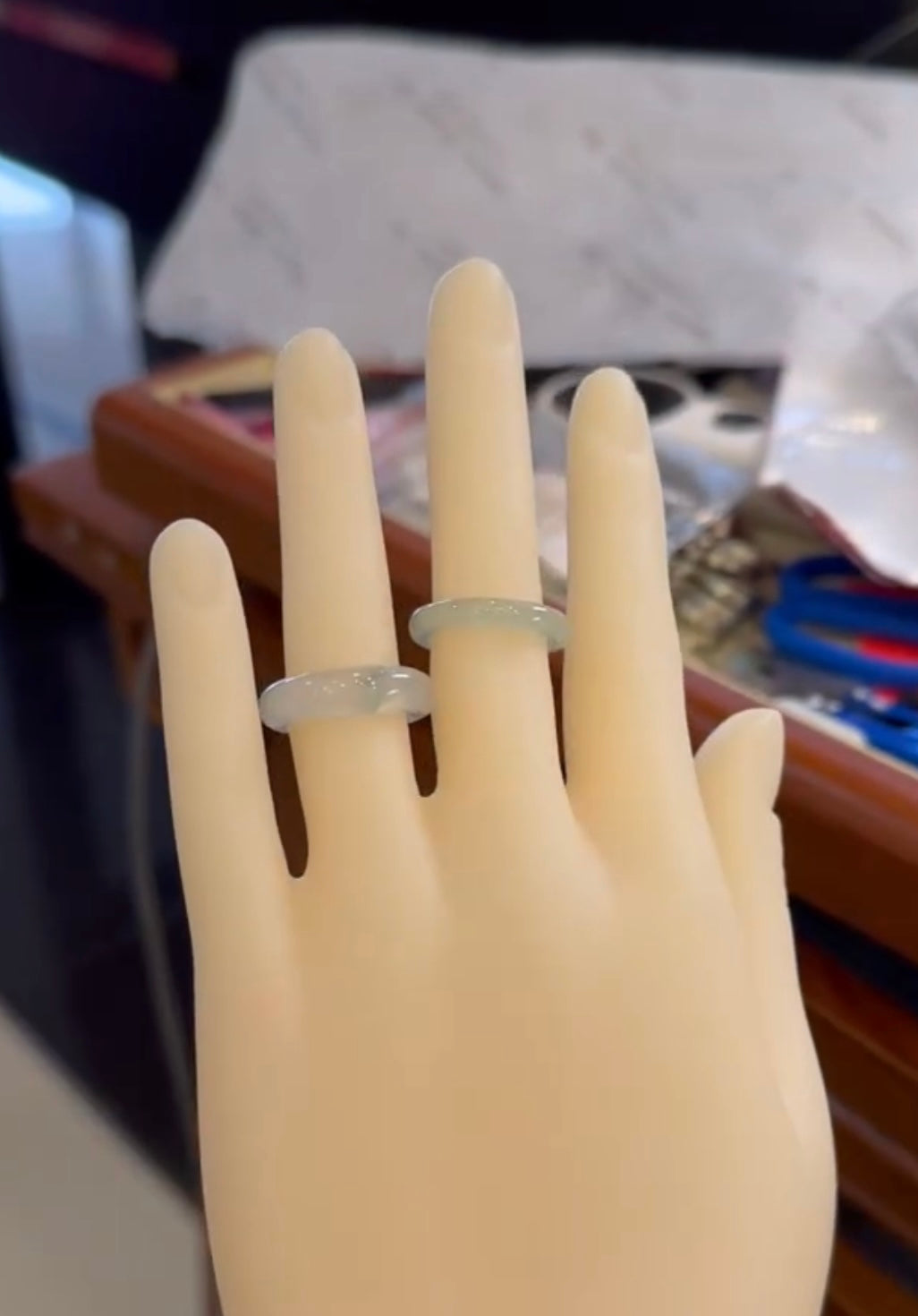 Natural Type A Burmese jadeite rings