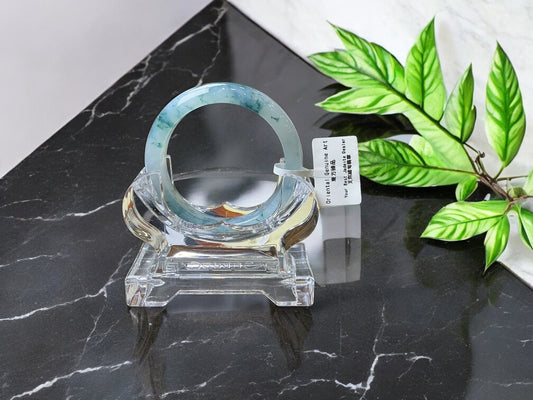 天然緬甸翡翠飄花正圈手鐲（圈口52）