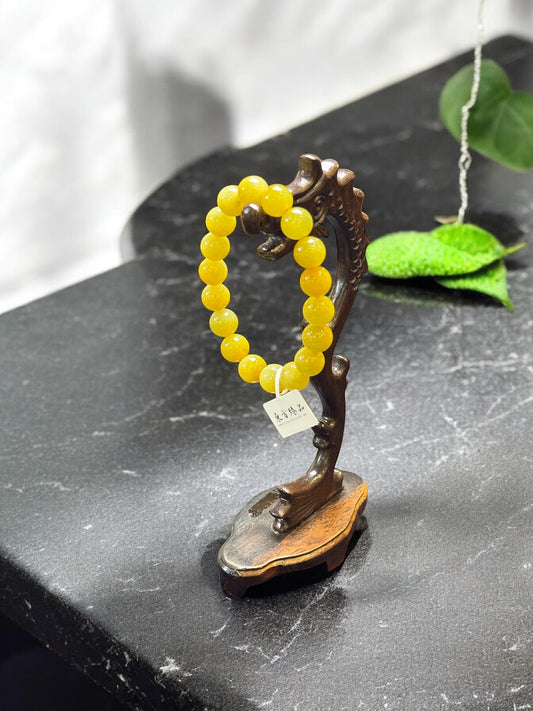 天然緬甸翡翠黃翡10mm手串