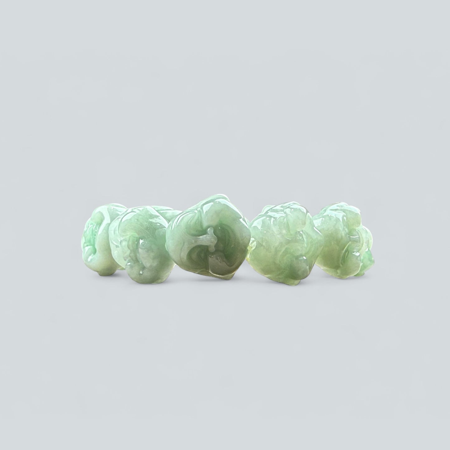 天然緬甸翡翠綠笑佛手串