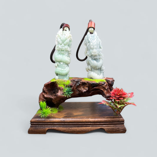 天然緬甸翡翠-龍擺件